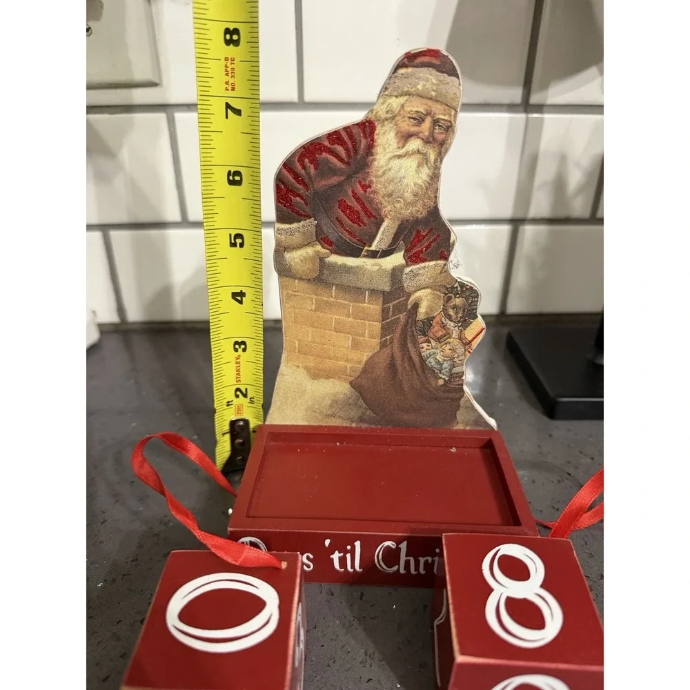 Wooden Wood‎ Countdown to Christmas Advent Calendar Santa Number Blocks